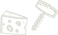 Cheese And Corkscrew Illustration